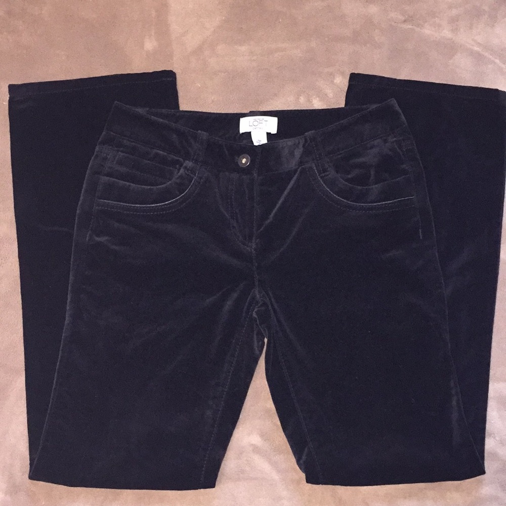 NWT Ann Taylor Loft Sz 0P black velvet pants